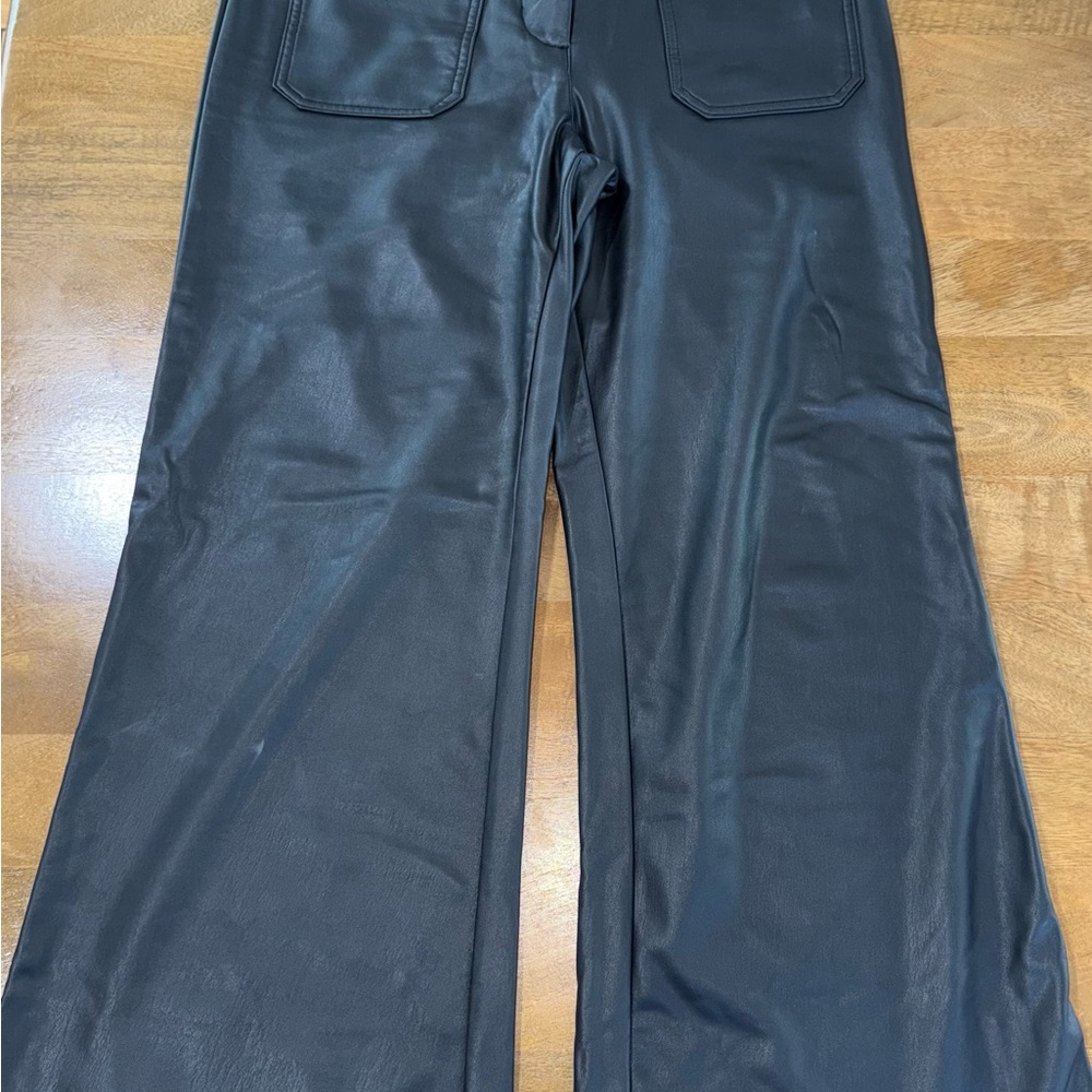 Maeve Black Faux Leather Jeans
